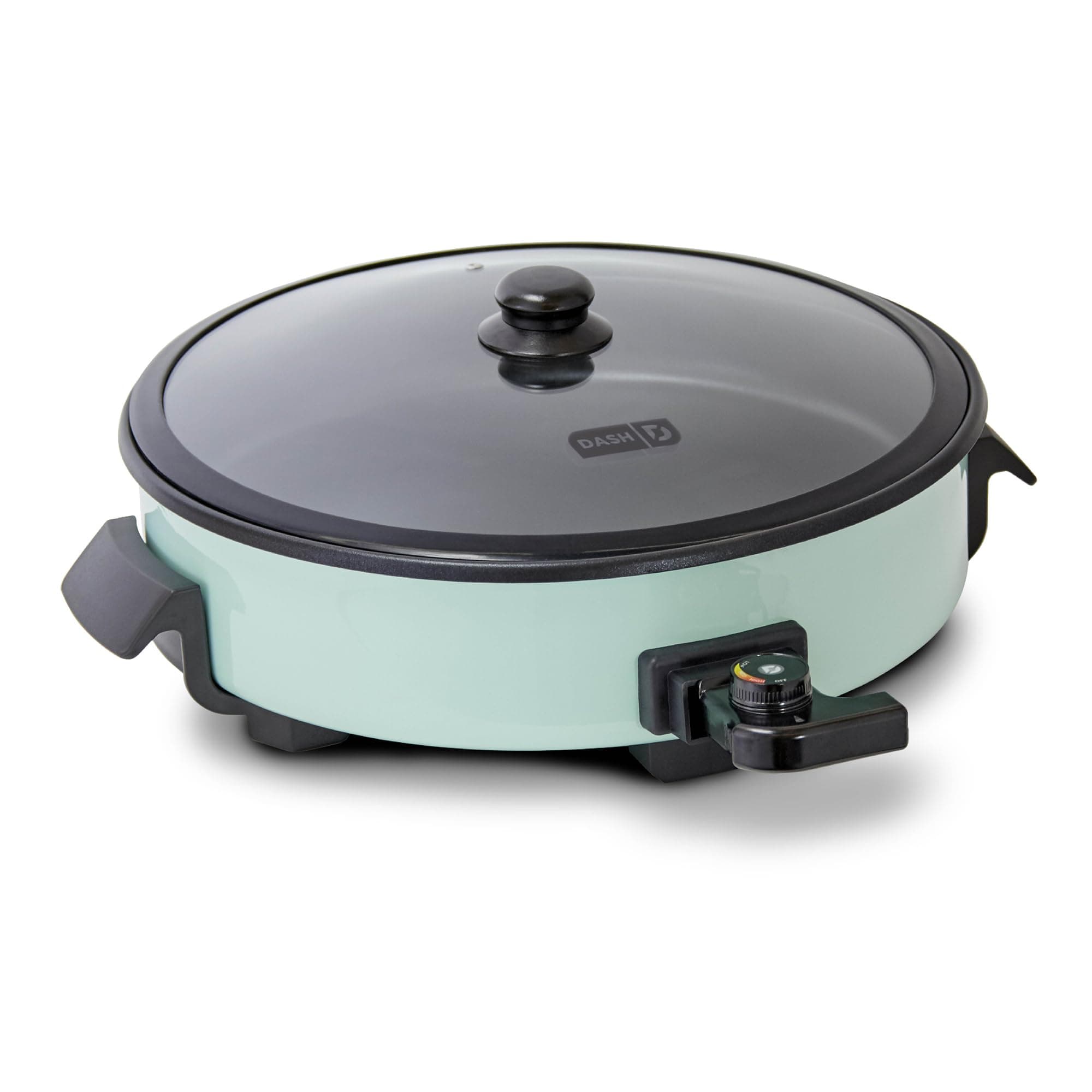 Dash DRG214AQ Family Size Rapid Heat Electric Skillet + Hot Oven Cooker with 14 inch Nonstick Surface + Recipe Book for Pizza, Burgers, Cookies, Fajitas, Breakfast & More, 20 Cup Capacity, Aqua