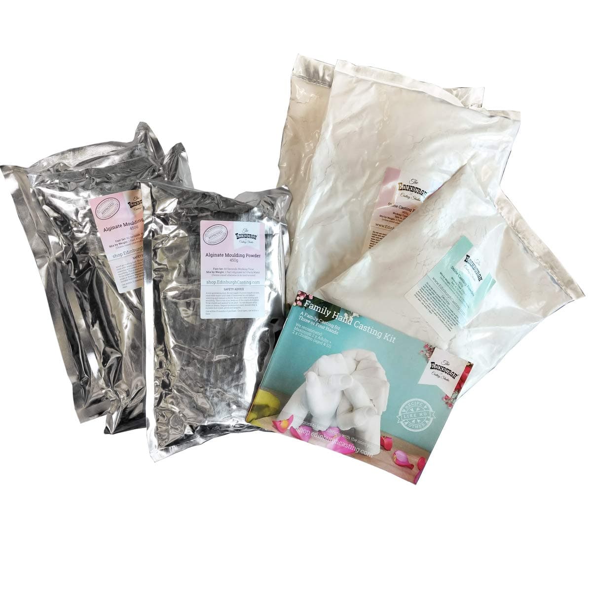 Edinburgh Casting Studio Family Casting Kit Refill - Hand Casting Kit Refill with Alginate Molding Powder and Stone Cast for Family Kit