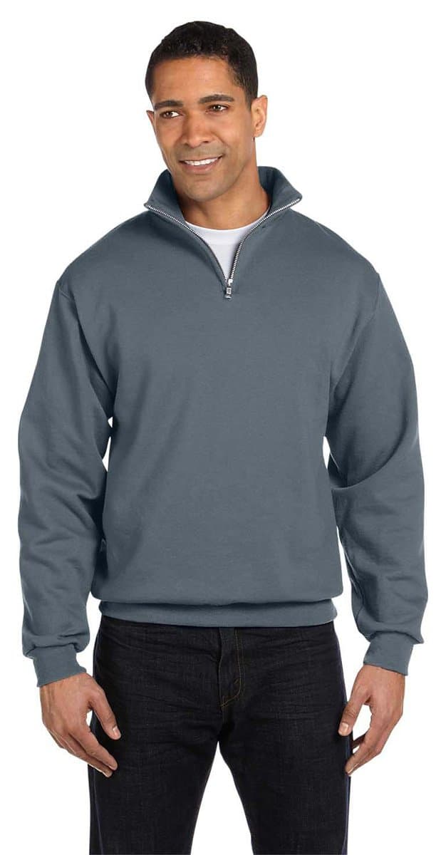 50/50 Blend Quarter-Zip Cadet Collar Sweatshirt by Jerzees