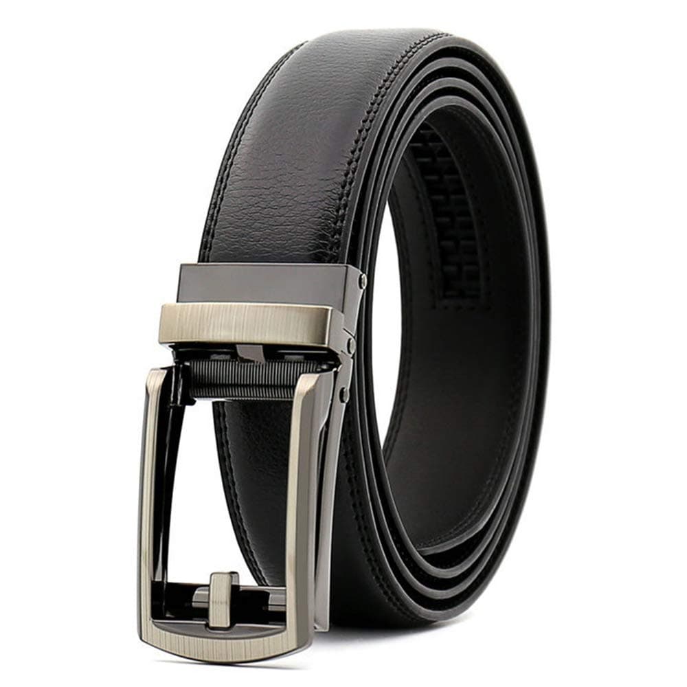 Men's Leather Ratchet Belt with Automatic Click Buckle Comfort Belts Perfect For Men (sty-7)