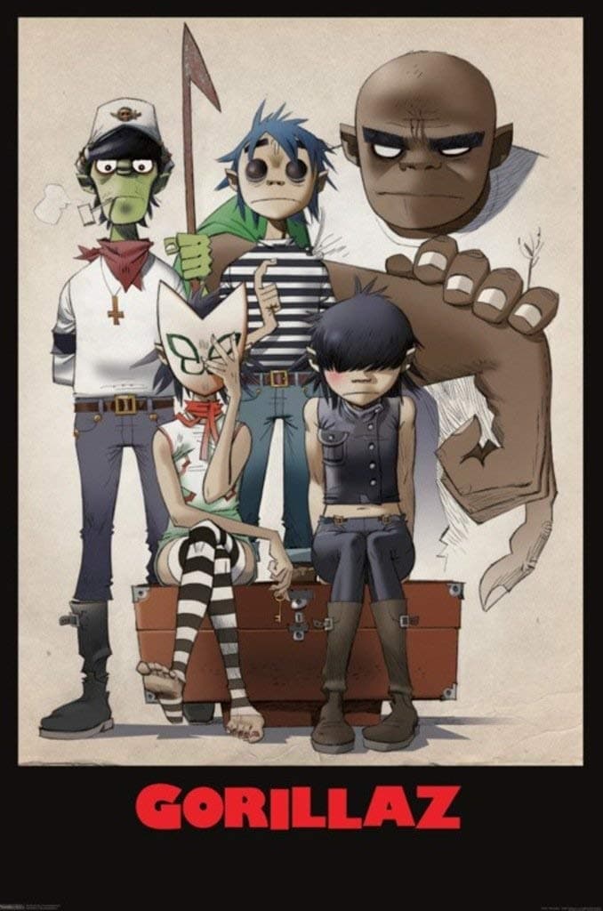 Kopoo Music Poster Rock Posters Gorillaz, 16" x 24" (40 x 60 cm)