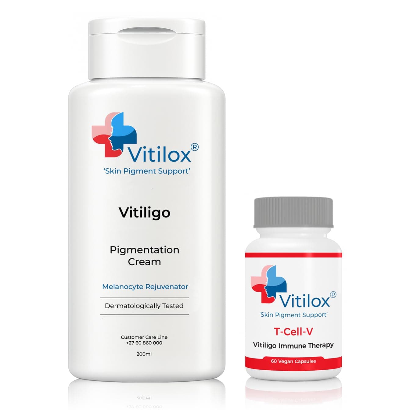 Vitilox Vitiligo ® Pigmentation Cream and T-Cell-V Immune Therapy Capsules