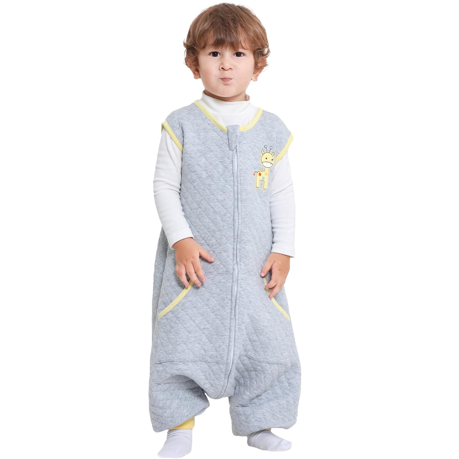 WONDAY Toddler Sleep Sack with Feet, 1.0 Tog Lightweight Sleeping Sacks for Walking with Legs,3T 5T