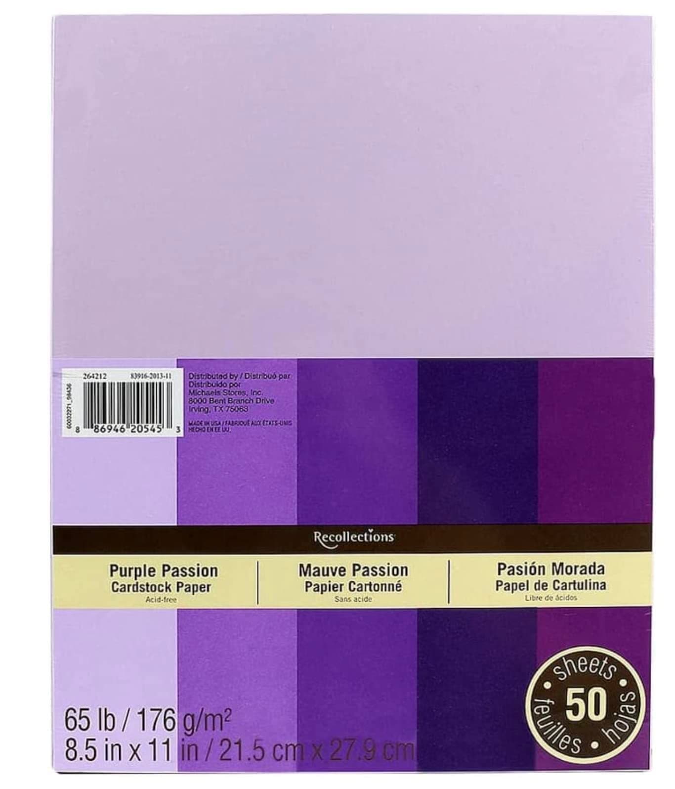 Cardstock Paper, 8 1/2" X 11" Purple Passion