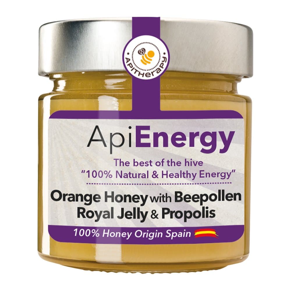 “ApiEnergy” Honey. Creamy Orange Blossom Honey with Royal Jelly, Propolis and beepollen, 300g