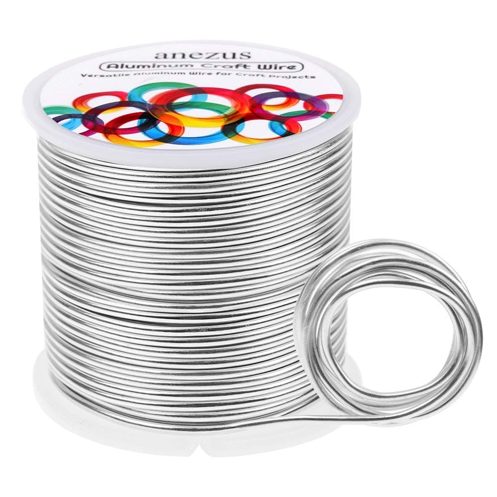 anezus 12 Gauge Aluminum Wire 100 Feet, Metal Armature Wire Bendable Sculpting Wire for Crafts Wreath Making Jewelry Making Beading Floral (Silver, 2mm)