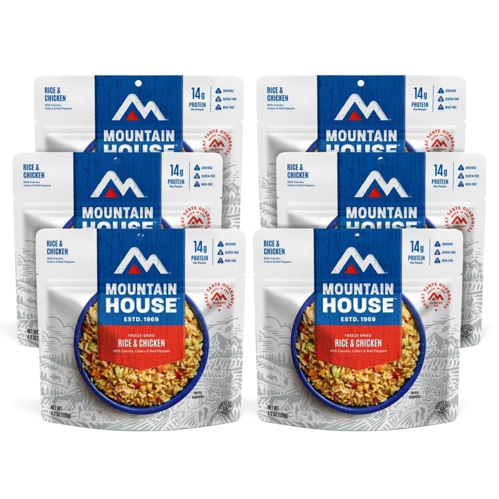 Rice & Chicken | Freeze Dried Backpacking & Camping Food |6-Pack | Gluten-Free