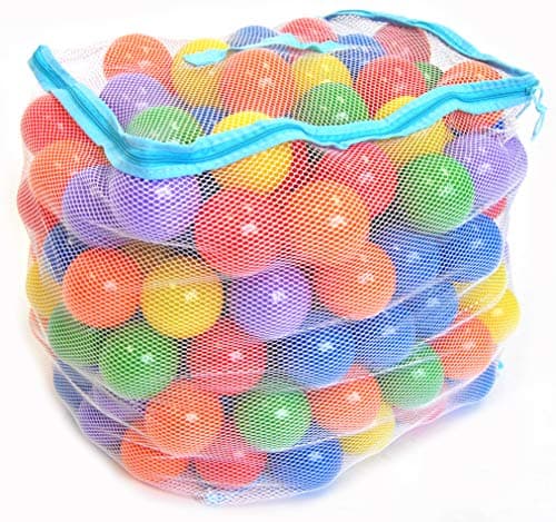 EWONDERWORLD 200 Count Non-Toxic BPA & Phthalate Free Crush Proof Plastic Play Balls with 8 Vibrant Colors and Mesh Bag – Pit Balls for Kids & Toddlers, Playpen Balls, Play Balls for Ball Pit