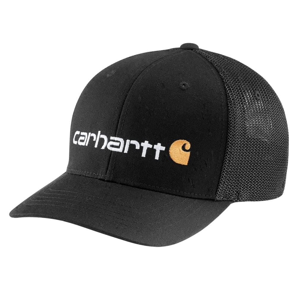 Men's Rugged Flex Fitted Canvas Mesh-Back Logo Graphic Cap