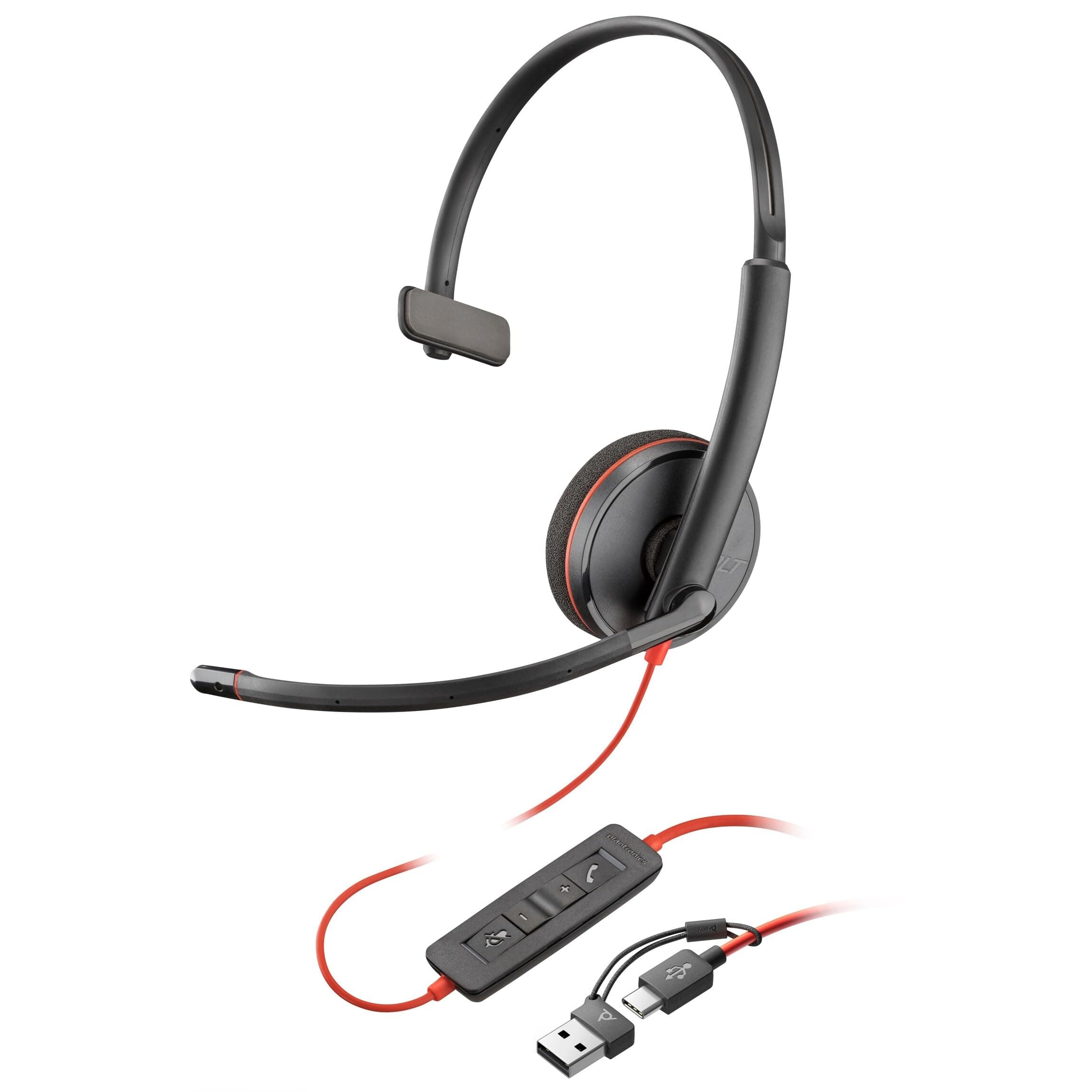 【2025 Model】【Amazon.co.jp Exclusive】Poly Wired Headset Blackwire 3210 (Domestic Genuine Product) USB-C & USB-A Noise Canceling with Microphone Lightweight 【2-Year Manufacturer Warranty】for Windows