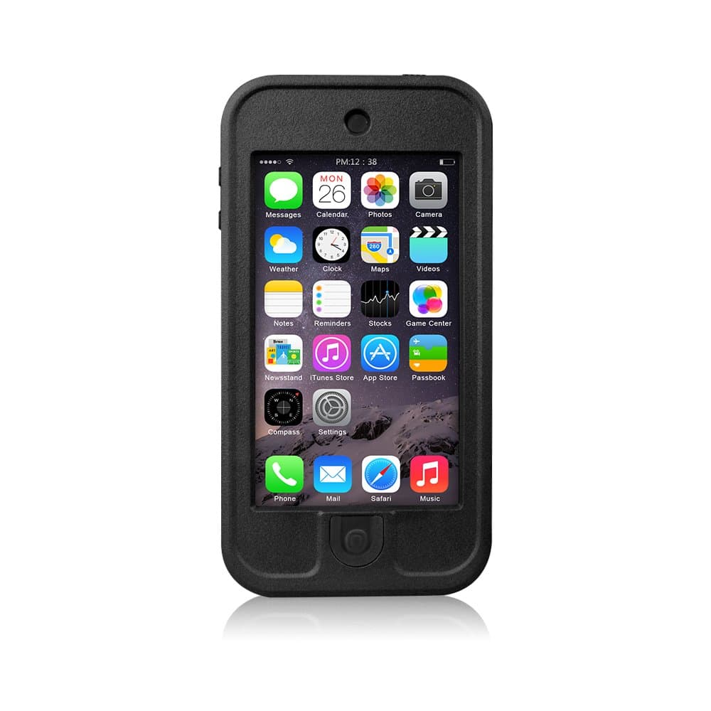 FAVOLCANO iPod Touch 5th Generation Waterproof Case, Newest Waterproof Shockproof Dirtproof Snowproof Dustproof Sweatproof Heavy Duty Defender Case Durable Full Sealed Protection Case with Kickstand for Apple iPod Touch 5th (Black)