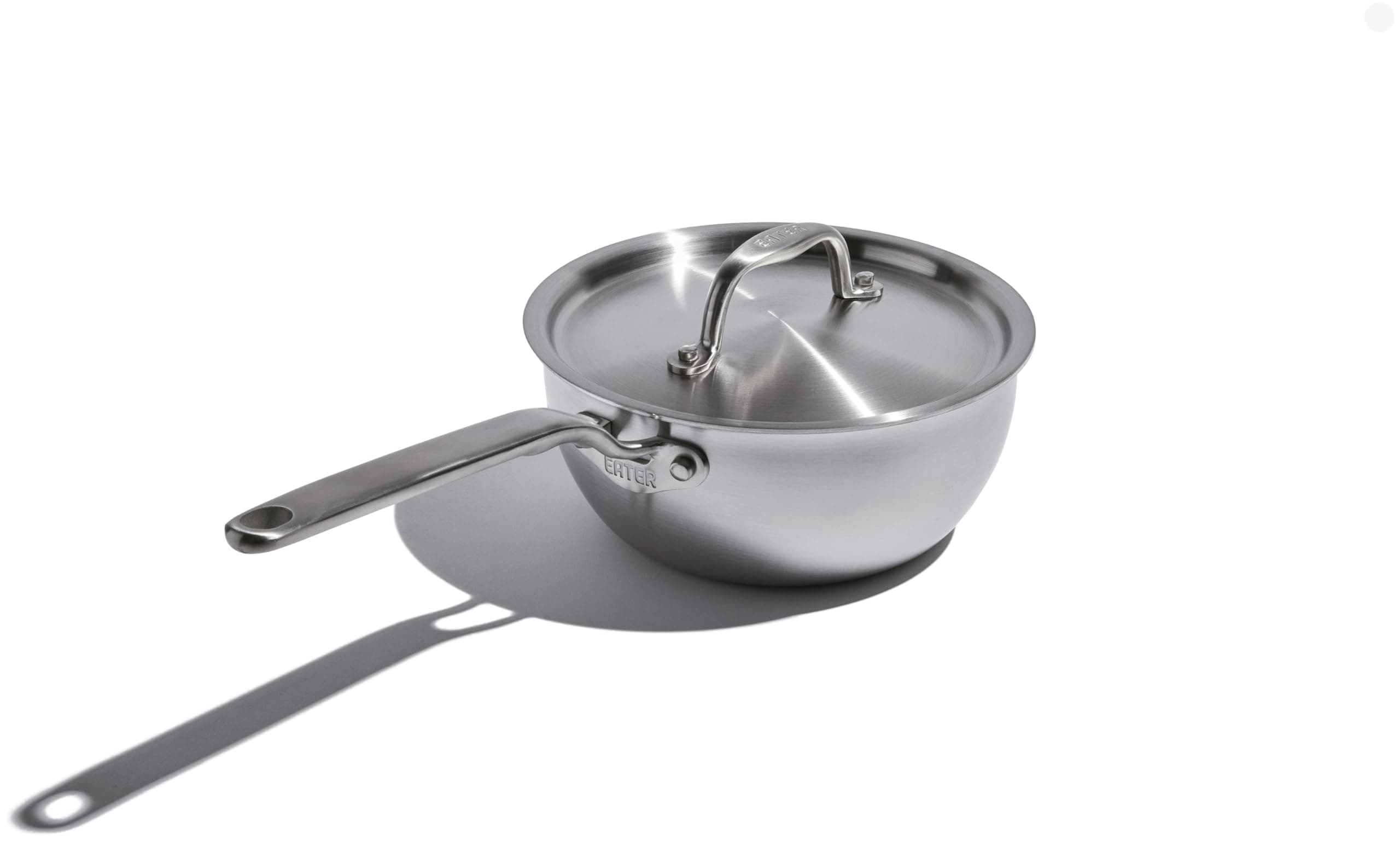 Heritage Steel x Eater 2 Quart Stainless Steel Saucier Pan | 5-Ply Fully Clad | Stay Cool Handle | Induction Compatible | Non-Toxic | Cook like a Pro