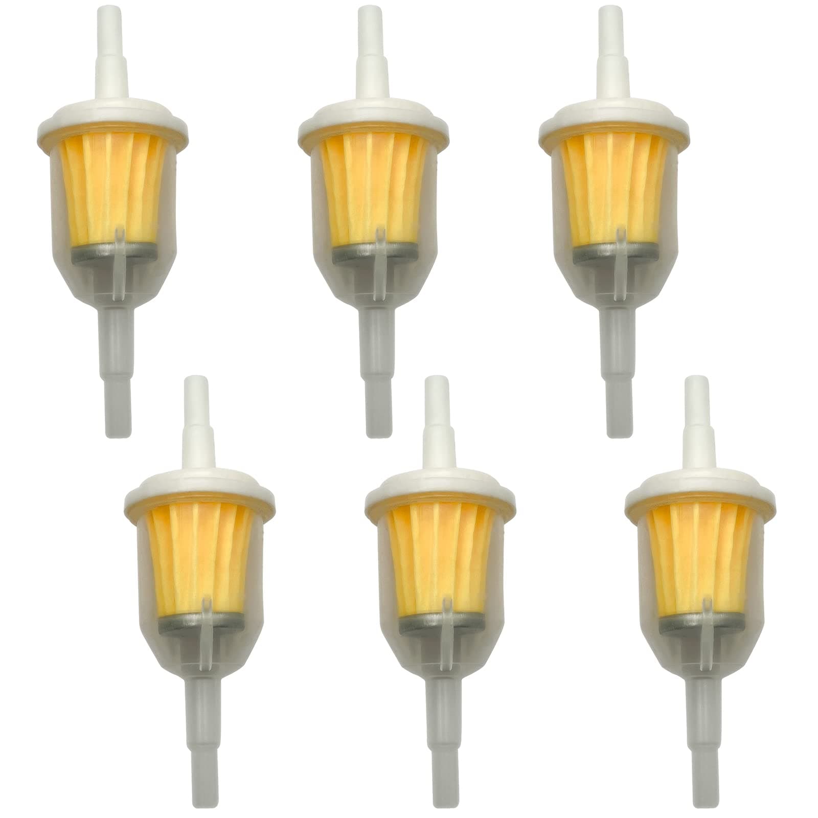 LiteTour 6 Pieces Gas Inline Fuel Filters 1/4 Inch x 5/16 Inch Small Engine Replaces fit for Kawasaki Kohler Briggs Stratton John Deere