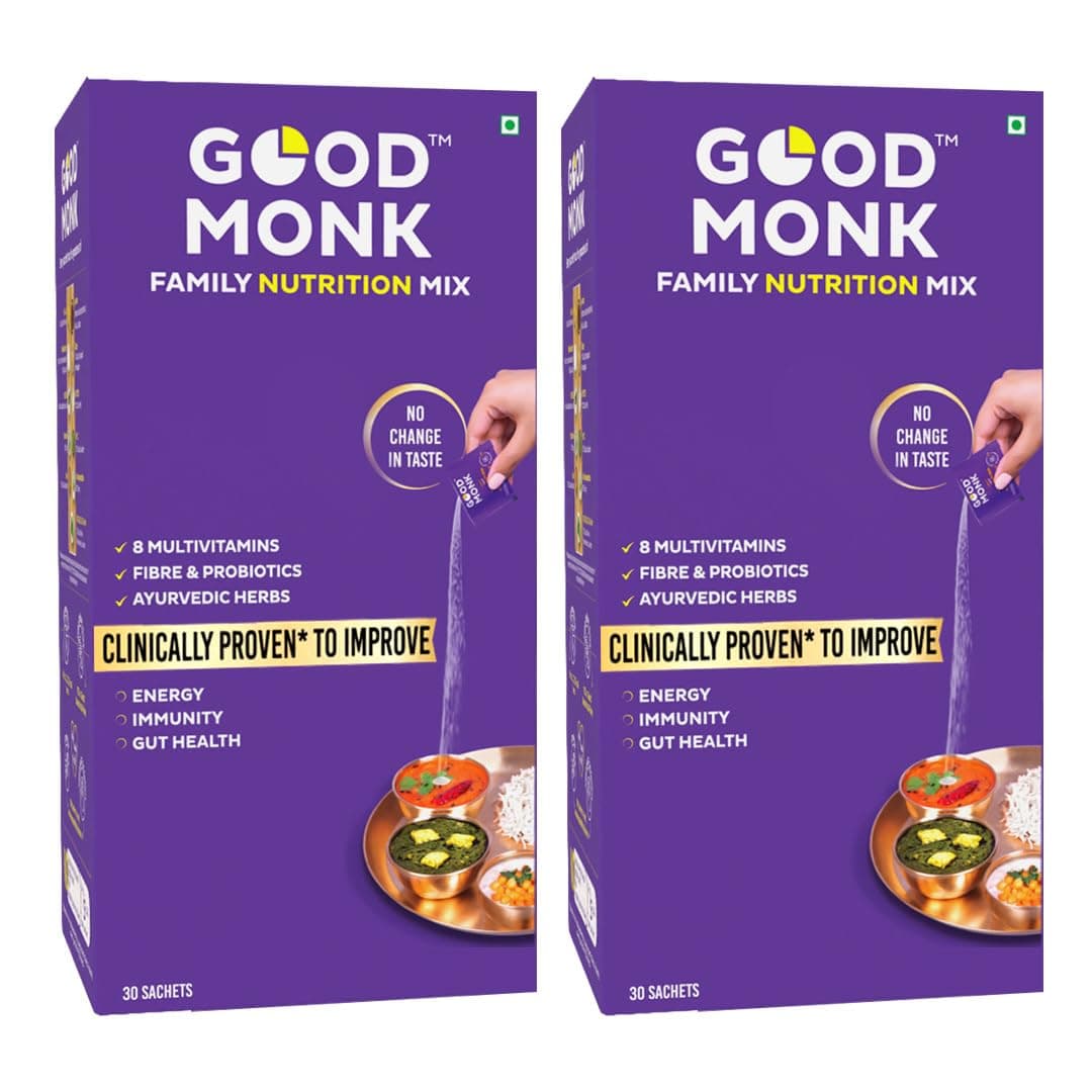 Multivitamin,Probiotic & Fibre Mix (Add To Food,No Taste Change) Improves Immunity,Gut Health,Energy. With Vitamin B12,C,D,Iron,Zinc,1.3 Bn Probiotics|For Kids,Men & Women - 60 Sachets