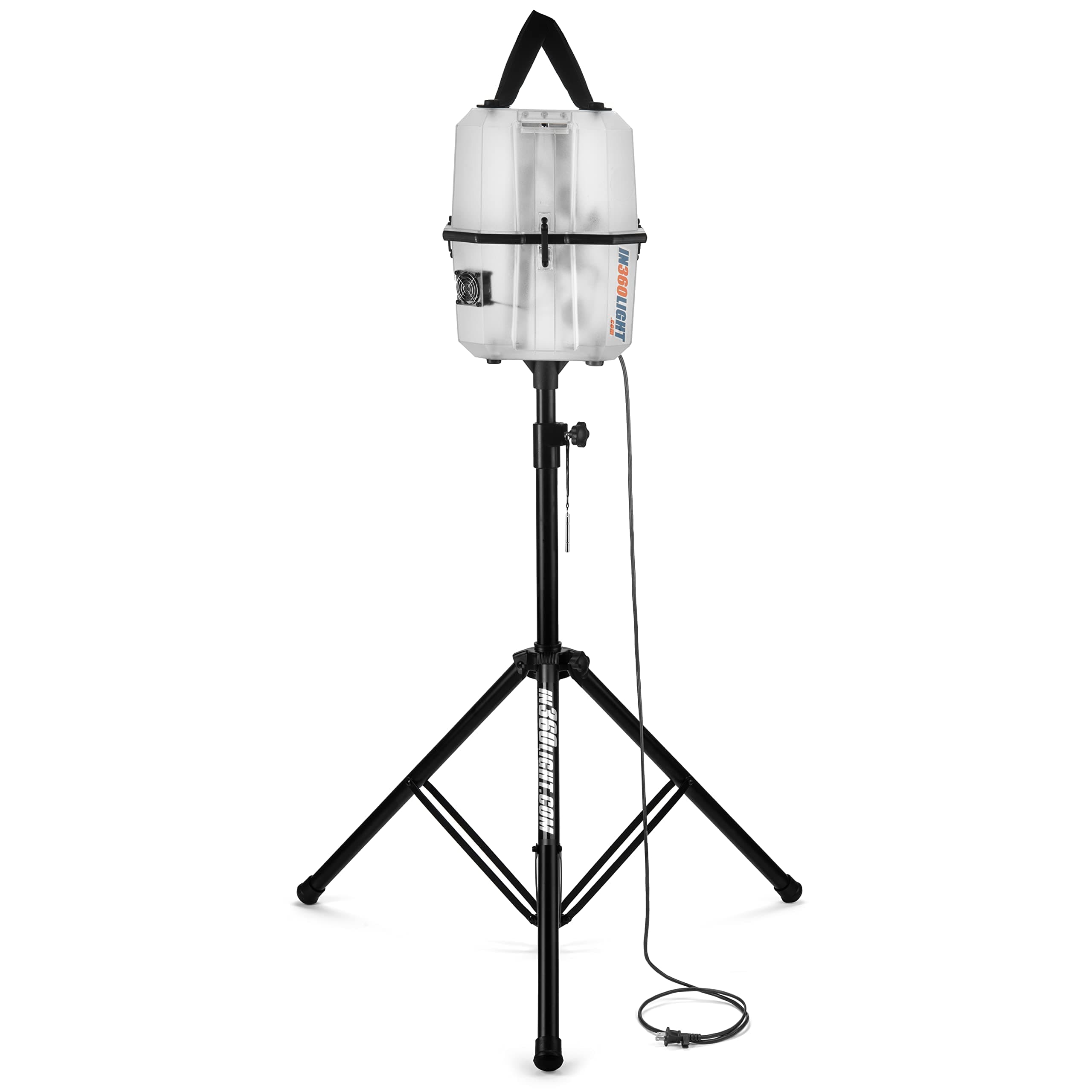 Portable LED Work Light 20,000 Lumens, Professional Lighting Dispersed in 360 Degrees, Weather Resistant Durable Indoor Outdoor Use with Telescoping Tripod Stand