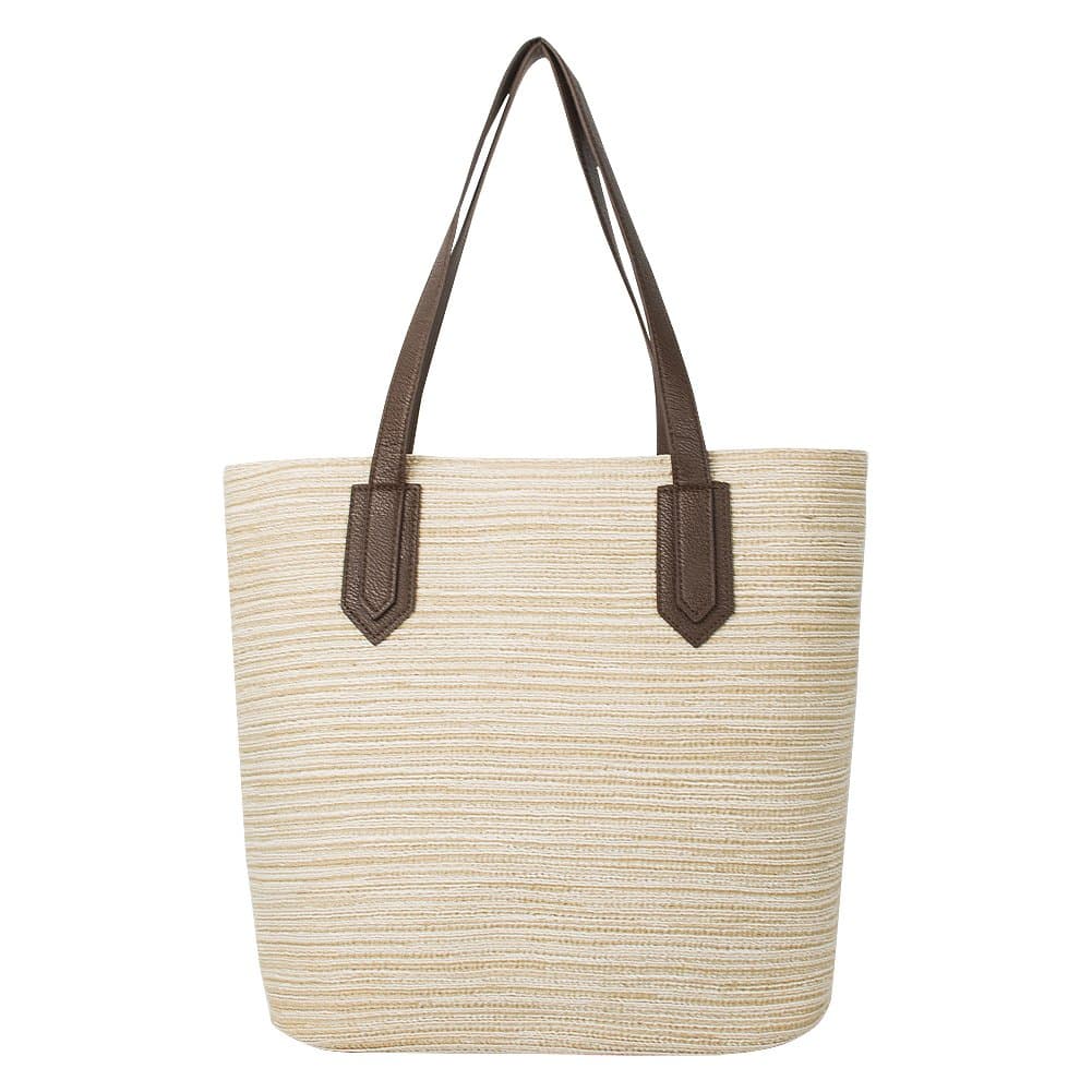 Myathle Summer Beach Handmade Tote Handbag Cotton Lining PU Leather for Ladies