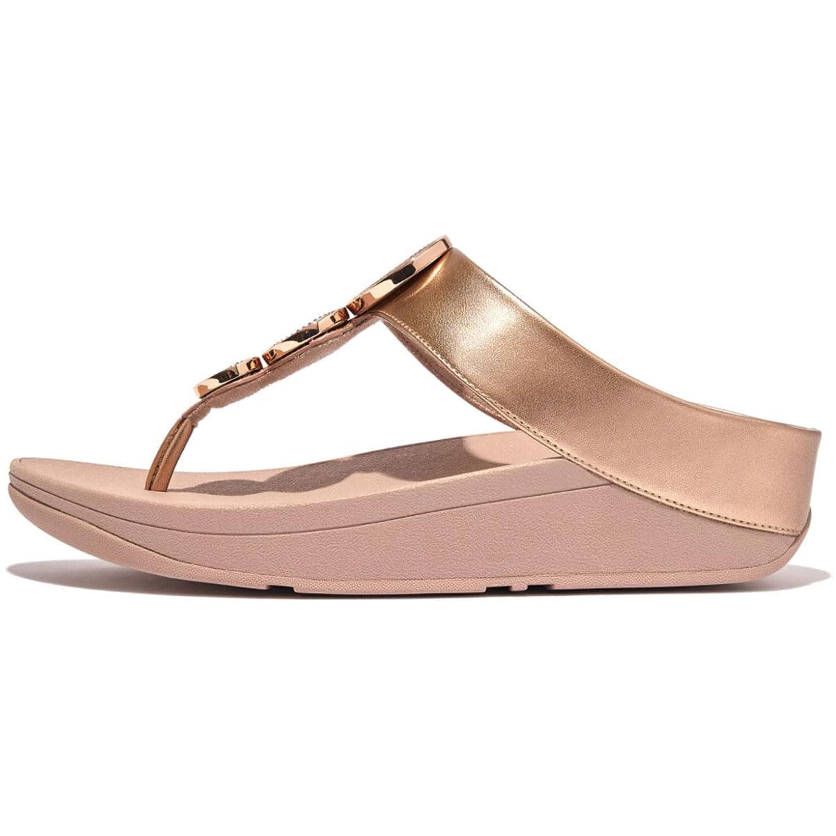 Women's Halo Bead-Circle Metallic Toe-Post Sandals