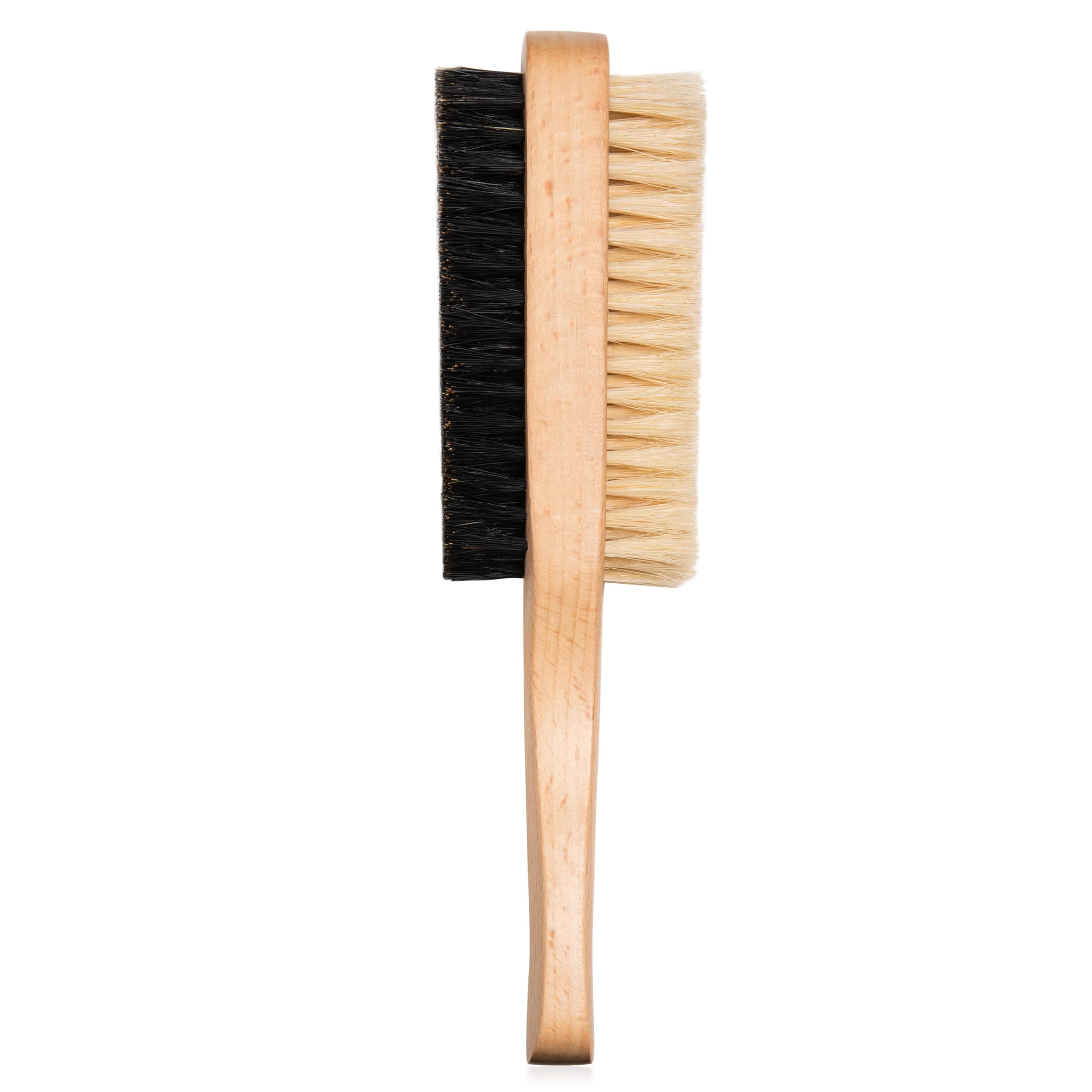 Double Sided Boar Bristle Hair Brush - Soft Hard Finishing & Smoothing Hairbrush for Slick Back to Style, Polish, & Lay Down Hair Flat to Create a Sleek Hairstyle for Bun, Slickback