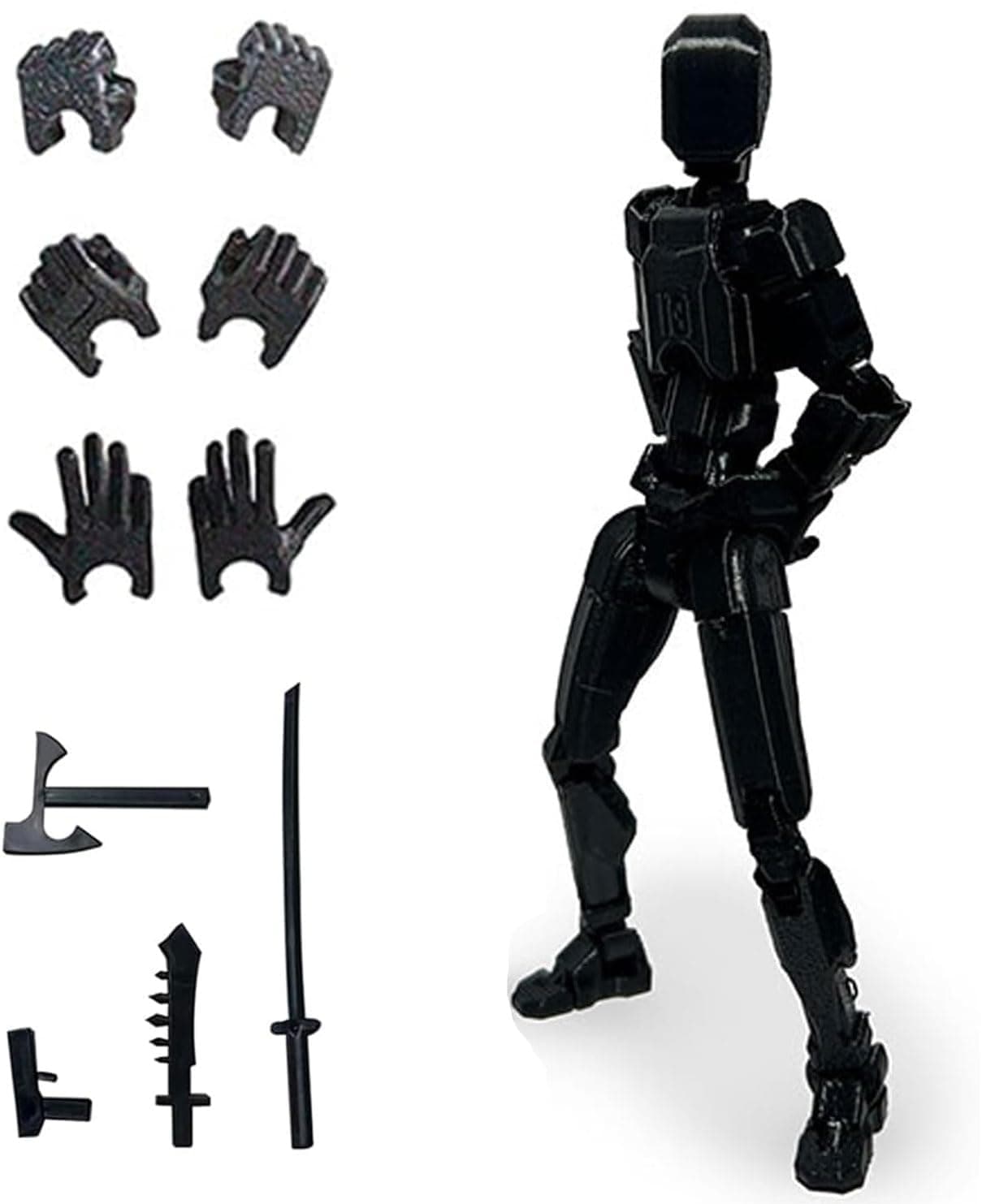 Titan 13 Action Figure, 3D Printed Multi-Jointed Movable, Nova 13 Action Figure Dummy, Game Gifts Valentines Gifts (Black)