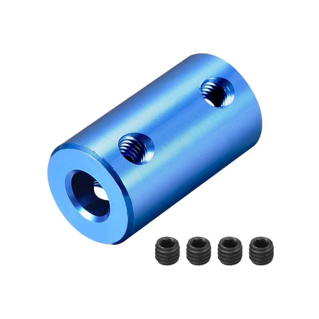 sourcing map6mm to 6mm Bore Rigid Coupling Set Screw L25XD14 Aluminum Alloy,Shaft Coupler Connector,Motor Accessories,Dark Blue