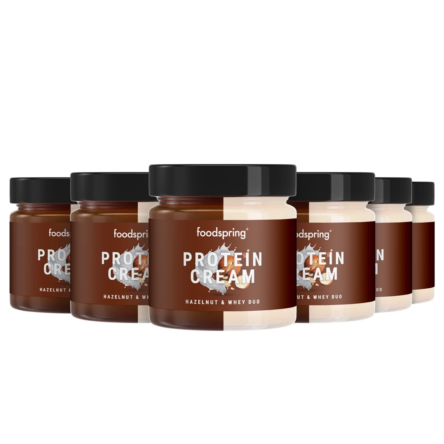 foodspring Protein Cream Duo, 6 x 200g, Hazelnut & Whey, 2x more flavour with 85% less sugar