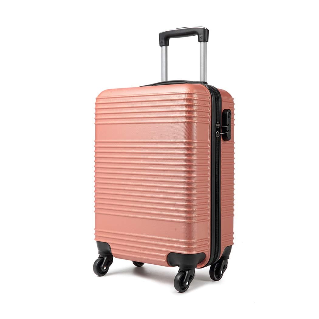 Kono Carry On Suitcase Hand Cabin Luggage Lightweight with Durable 4 Spinner Wheels, 20'' Nude,K1996 NE 20