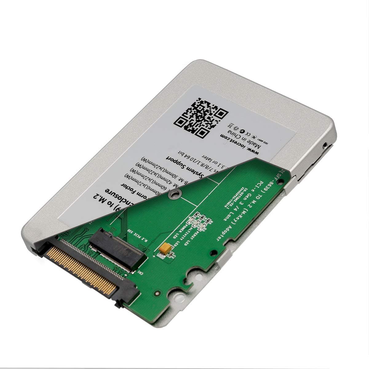 IOCrest SY-ADA40112 2.5-Inch U.2 SFF-8639 to M.2 NVMe Adapter - Green