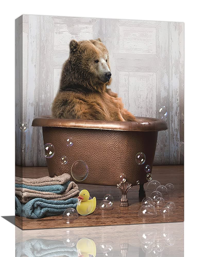 Bathtub Bear Art Bear Pictures Bear In A Bathtub Art Animal In Bathtub Wall Art Bathtub Pictures Wall Decor Bathroom Bear Pictures Wall Decor Bear Pictures For Bathroom 16x20 Inch