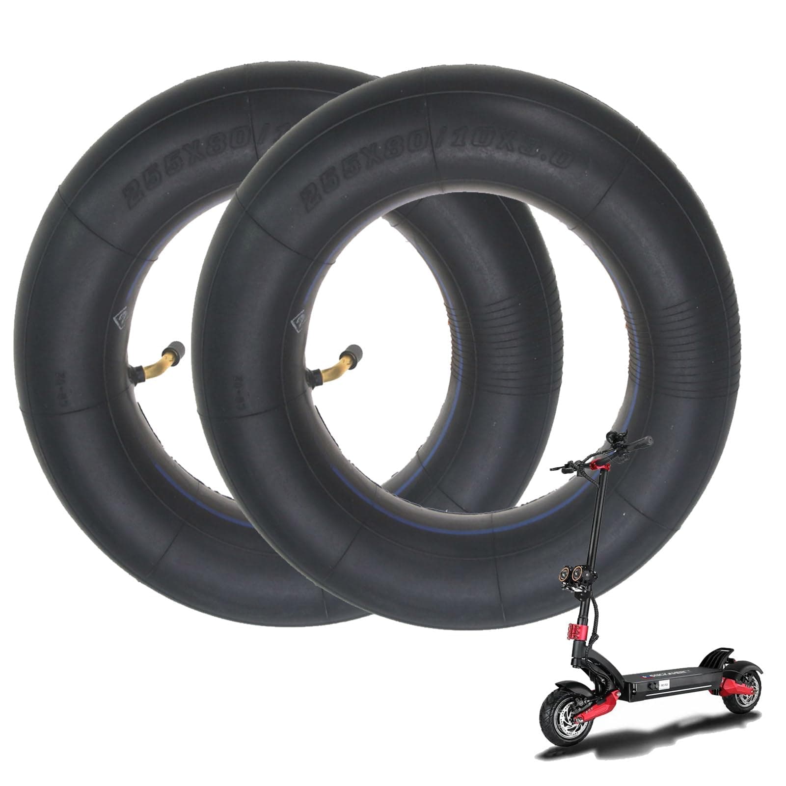 ESCKW 255x80 Inner Tube 10x3 Inner Tube Heavy Duty 80/65-6 Scooter Inner Tube Replacement for 10x3.0 255x80 80/65-6.5 Tires Kugoo M4 Pro 10 Inch Electric Scooter, 2-Pack