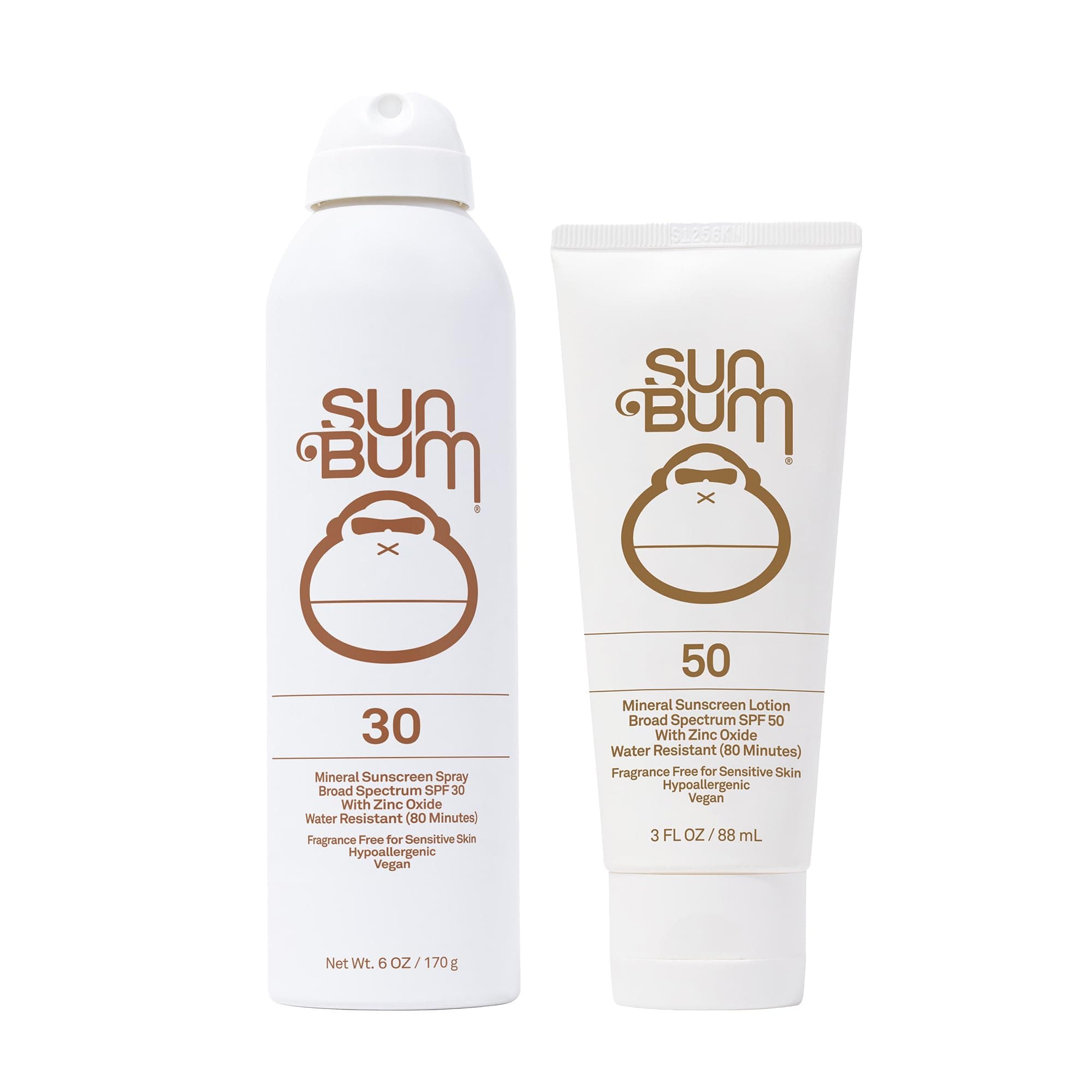 Sun Bum Mineral Spf 30 Sunscreen Spray and Spf 50 Lotion Vegan and Reef Friendly (octinoxate & Oxybenzone Free) Broad Spectrum Zinc Sunscreen With Uva/uvb, 2 Count