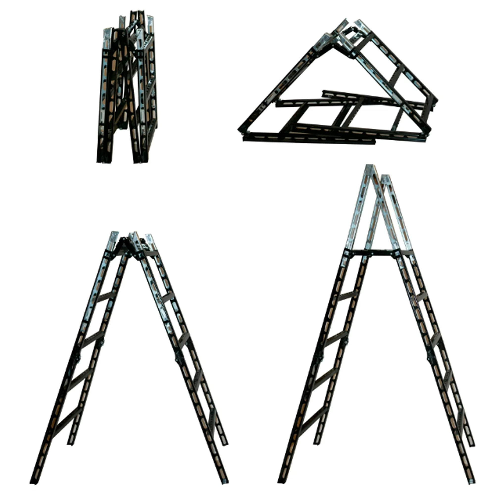 MoJack 00410 Easy Step A-Frame Ladder - 300 Pound Capacity Steel Folding Ladder, Non-Slip Thread for Indoors and Outdoors
