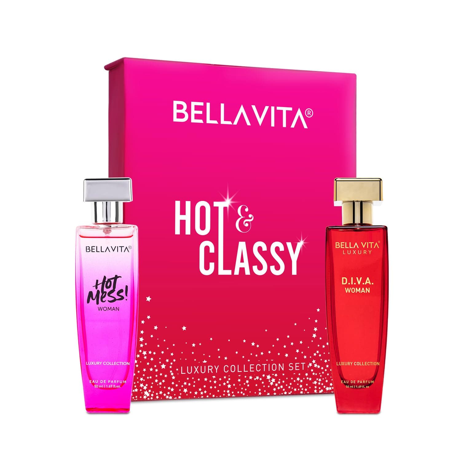 Hot & Classy | Long Lasting 2x50ml Perfume Gift Set for Woman | with Hot Mess, D.I.V.A |Floral, Woody Premium Fragrance Scent for Women