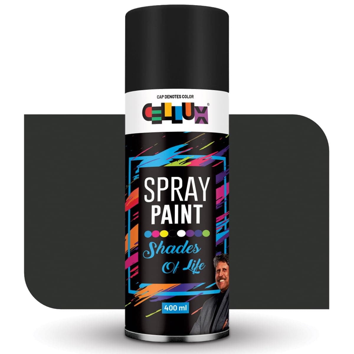 CELLUX 2X Ultra Cover Matt Black Spray Paint | DIY Quick Drying with Premium Gloss Finish for Metal Wood Wall & other Surfaces - 400 ML