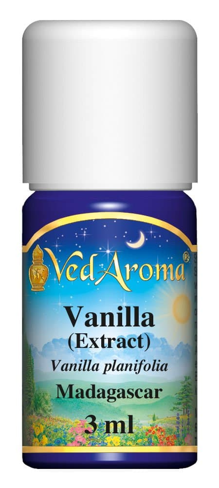 VedAroma Vanilla Extract (45% in organic ethanol) Certified Organic Therapeutic Grade Essential Oil 3ml
