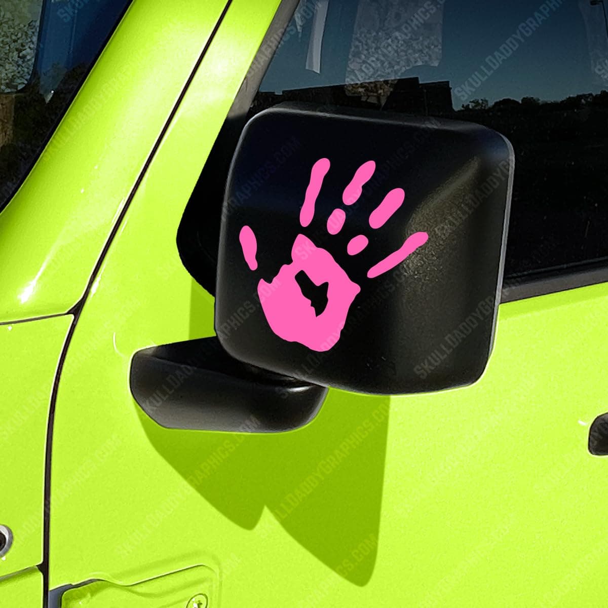 Two Wave Stickers Compatible with Jeep Wrangler JL JT JK TJ YJ CJ (x2) Decals Pair Left & Right (Light Pink)