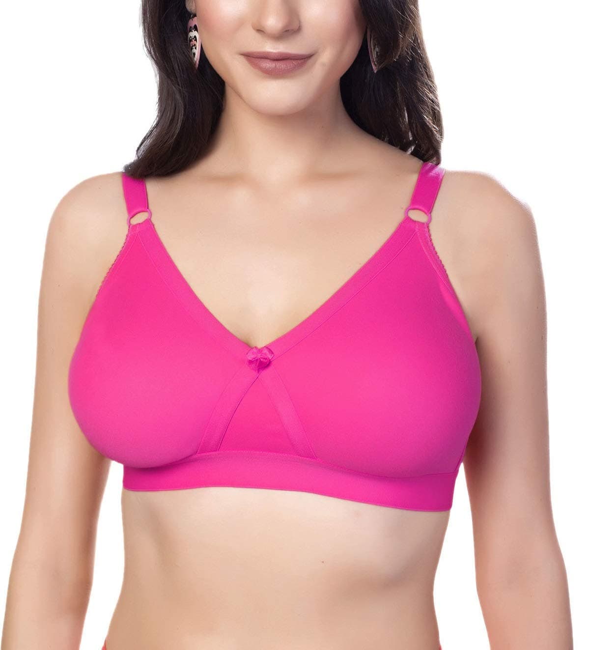 SIMONI Cross Fit Polycotton Non-Wired Non-Padded Full Coverage Cups Bra, Comfortable Everyday T-Shirt Bra for Women and Girls