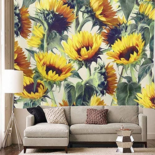 Overeak Tapestry Wall Hanging Yellow Sunflower Bloom Sunflower Tapestry for Wall Hanging Mandala Tapestry for Bedroom Yellow Sunflower Tapestry