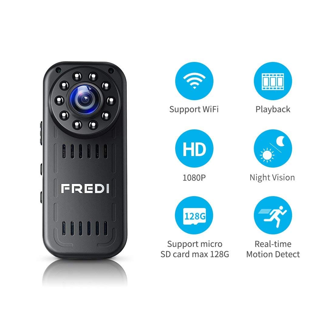 Spy Camera, FREDI Wireless Mini Hidden Camera HD 1080P WiFi Camera Indoor / Outdoor Security IP Camera with Motion Detection, Night Vision (Update Version)