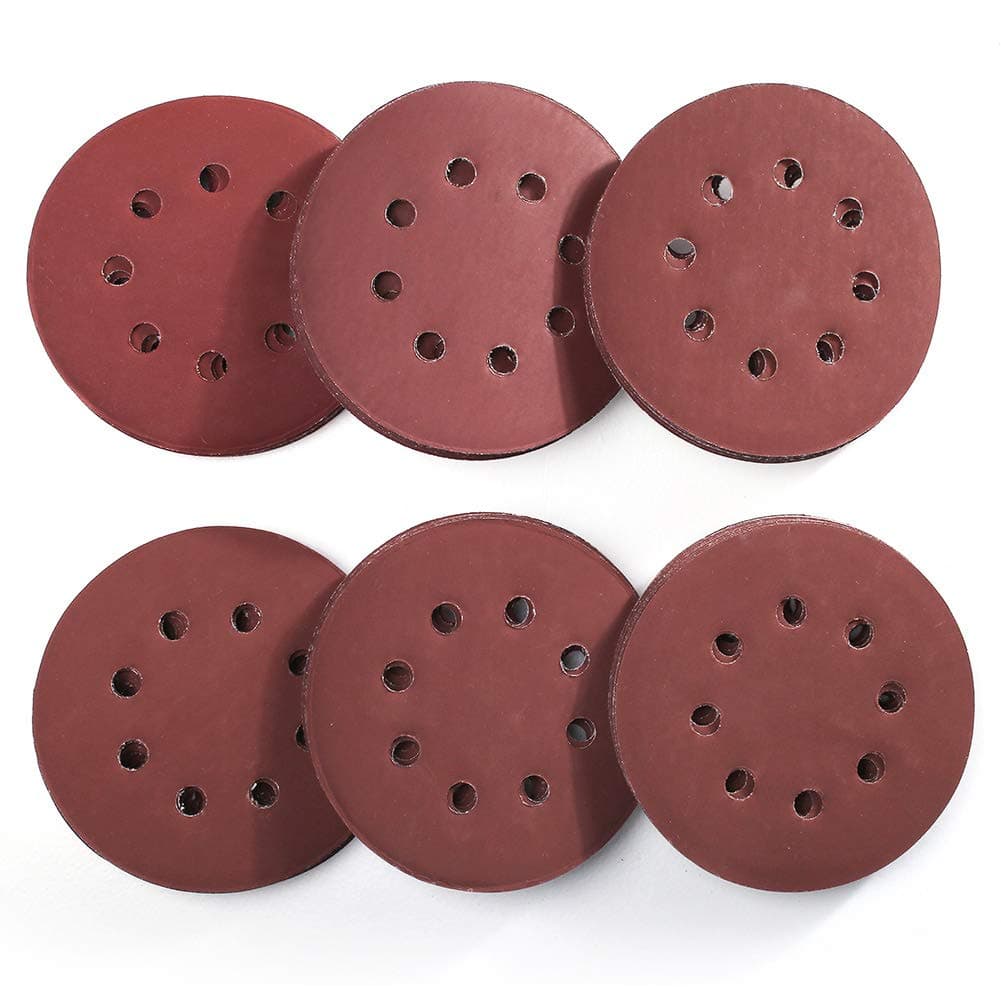 LotFancy 60 PCS 5 Inch 8 Hole Sanding Disc, 1000 1200 1500 2000 2500 3000 Grit Aluminum Oxide Sandpaper Assortment, Sand Paper for Wood, Plastic, Rust Removal, Random Orbital Sander Pads