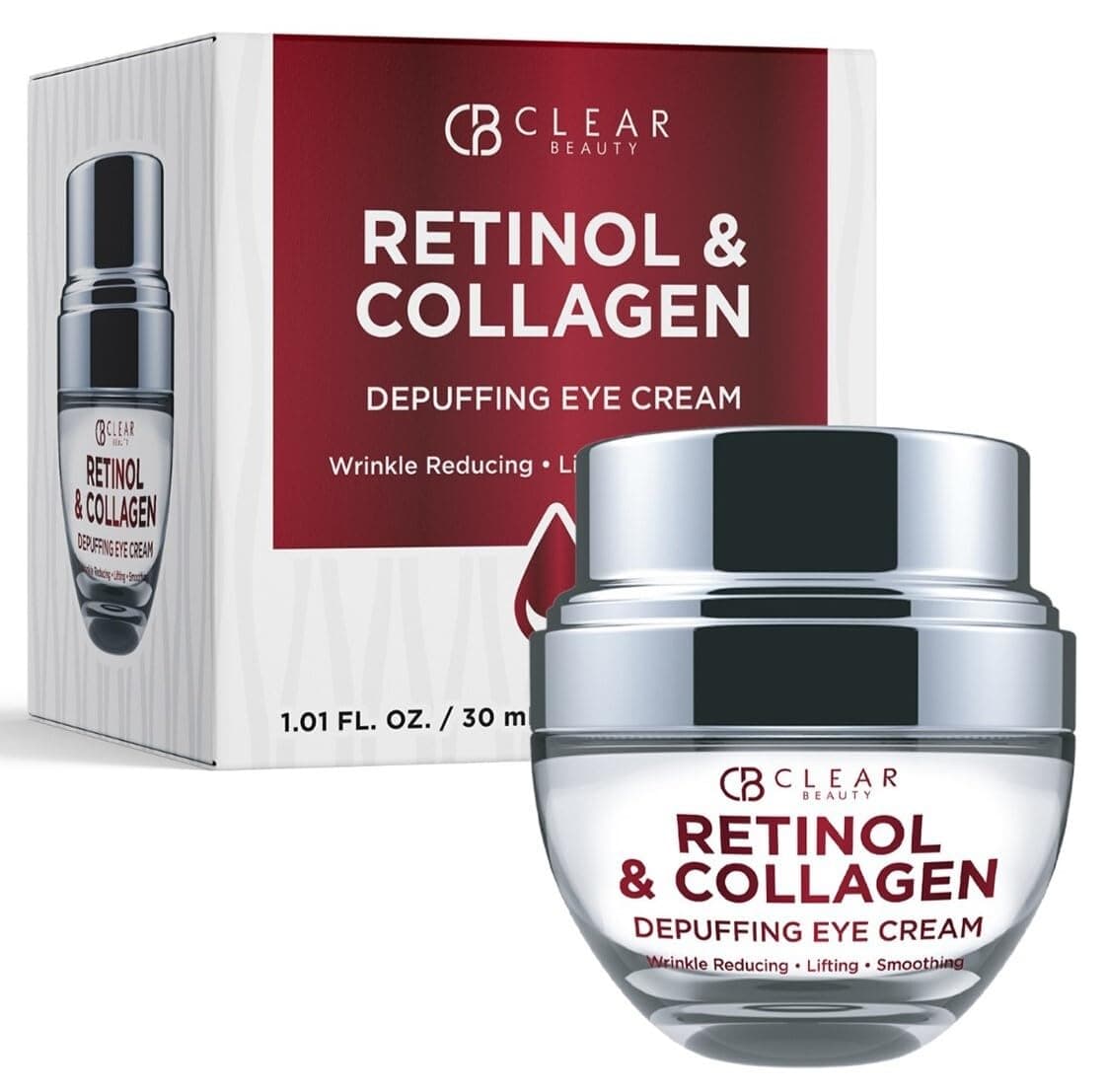 Retinol Eye Cream with Collagen - Anti-Aging, Hydrating & Reduces Puffiness & Wrinkles - Dermatologist Tested, Cruelty-Free Korean Skin Care for All Skin Types - 1.01 Fl. Oz