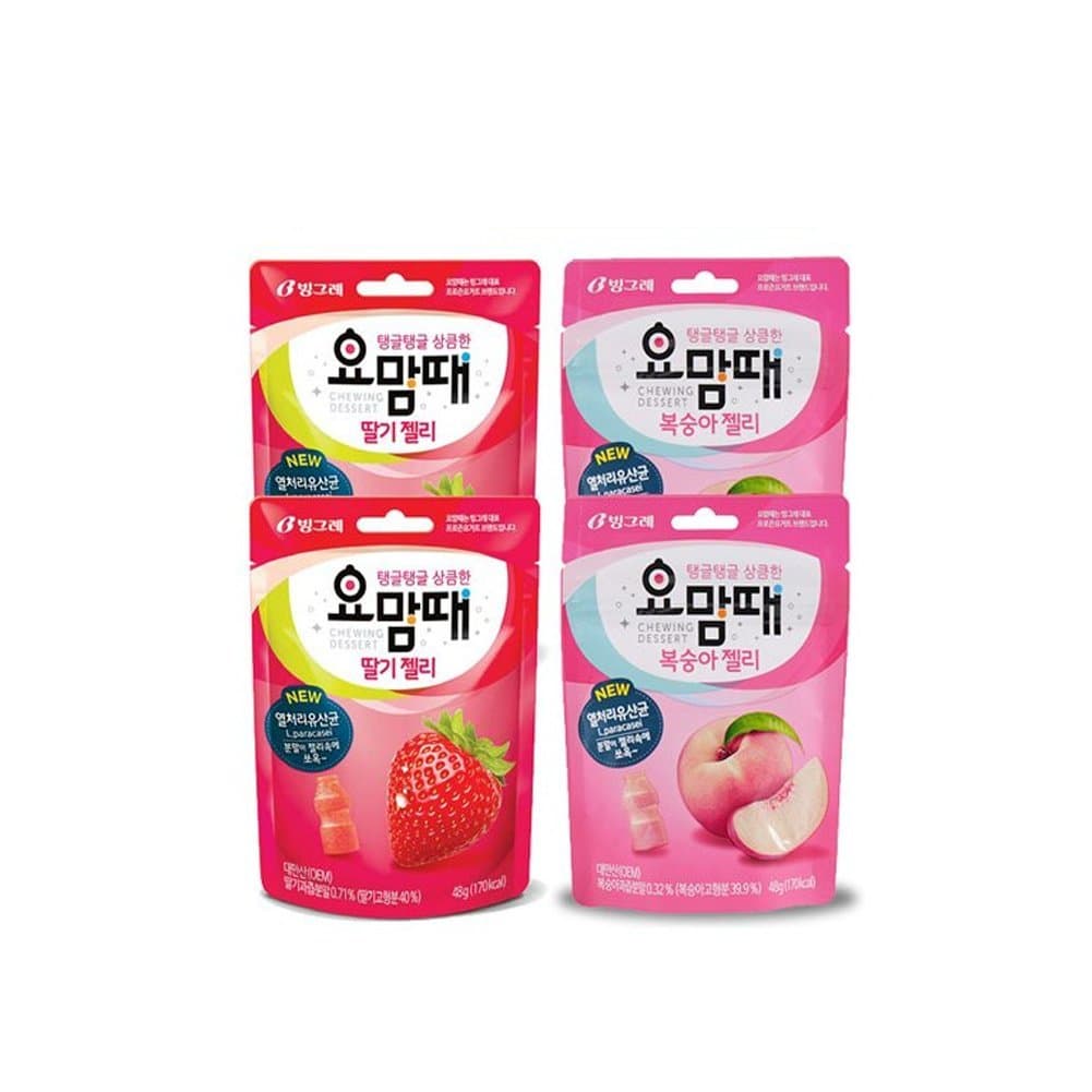 Binggrae Chewing Dessert Peach / Strawberry jelly 48gX24 pack