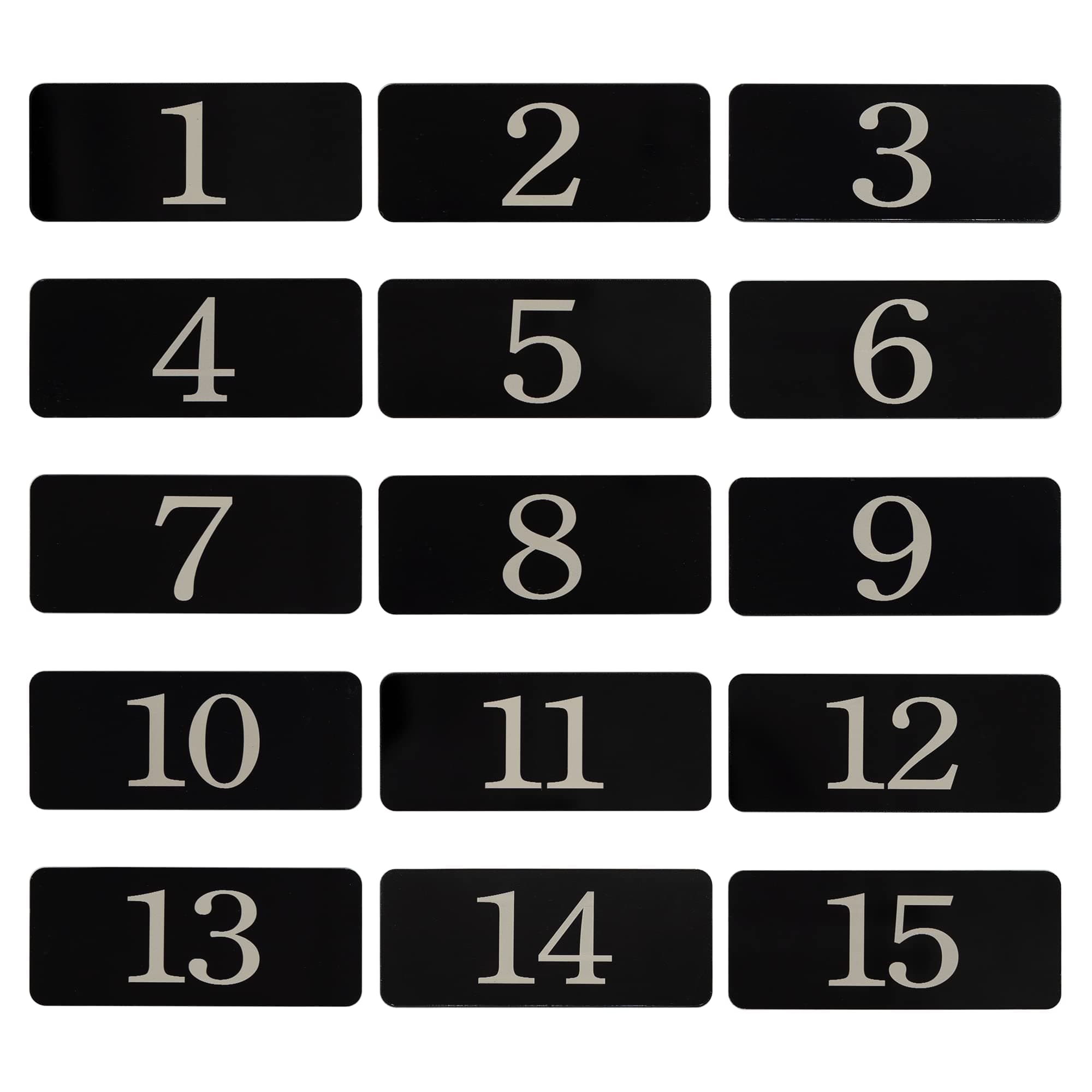 Plastic Rectangle Locker Numbered Sticker Room Number Table Number (1-10, Black)