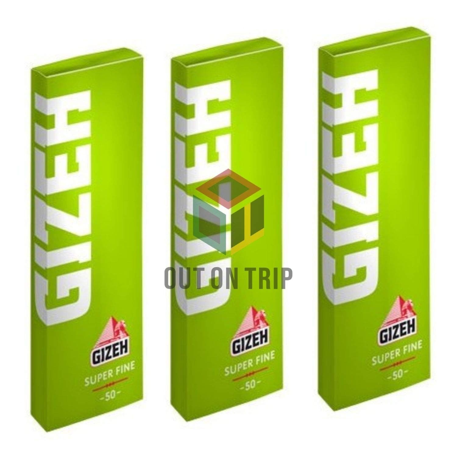 OutonTrip Gizeh Green Rolling Paper, 1 1/4-50 Leaves, Pack of 3