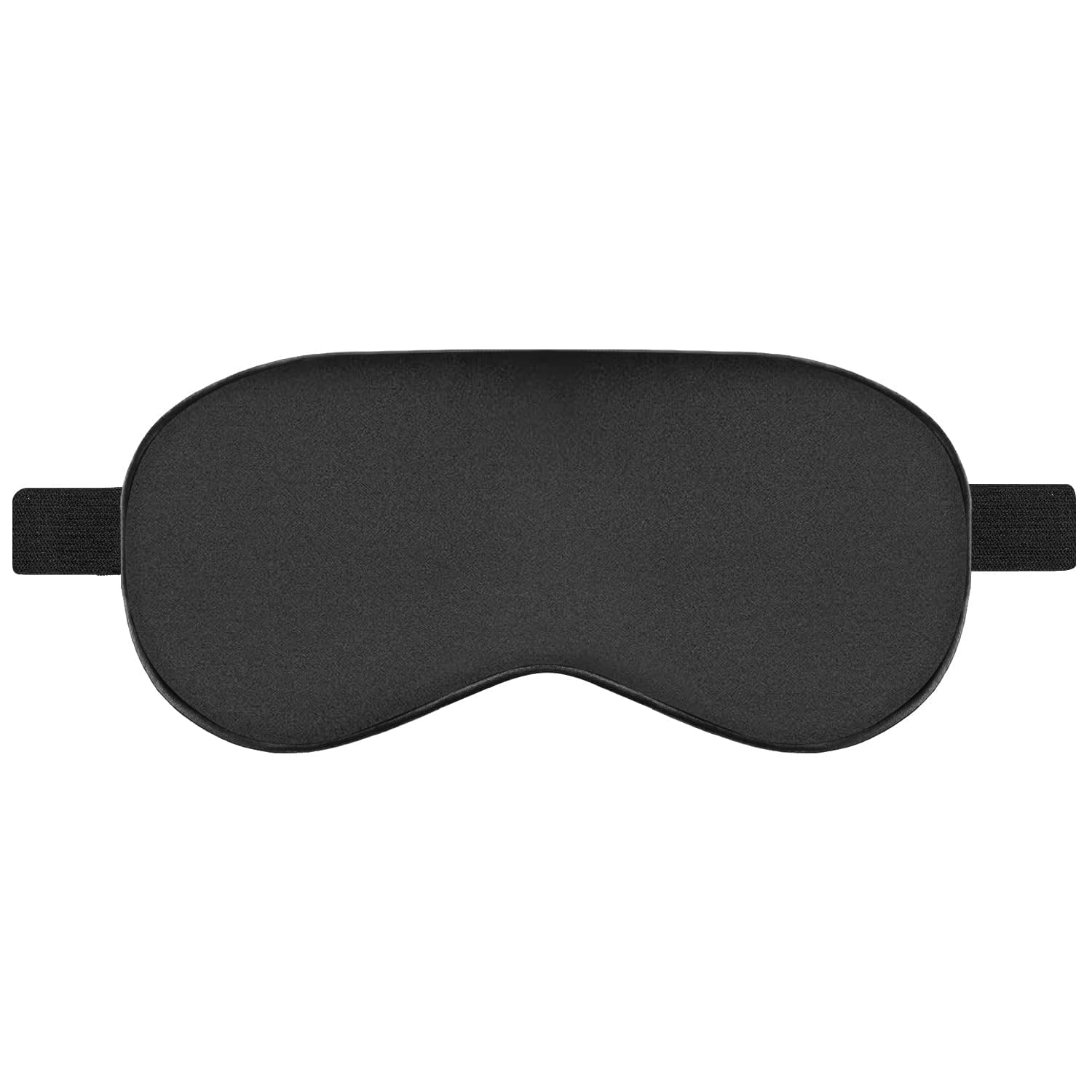 Silk Sleep Mask, Adjustable Soft Eye Cover for Comfortable Sleep & Naps, Pressure-Free, Machine Washable - Black
