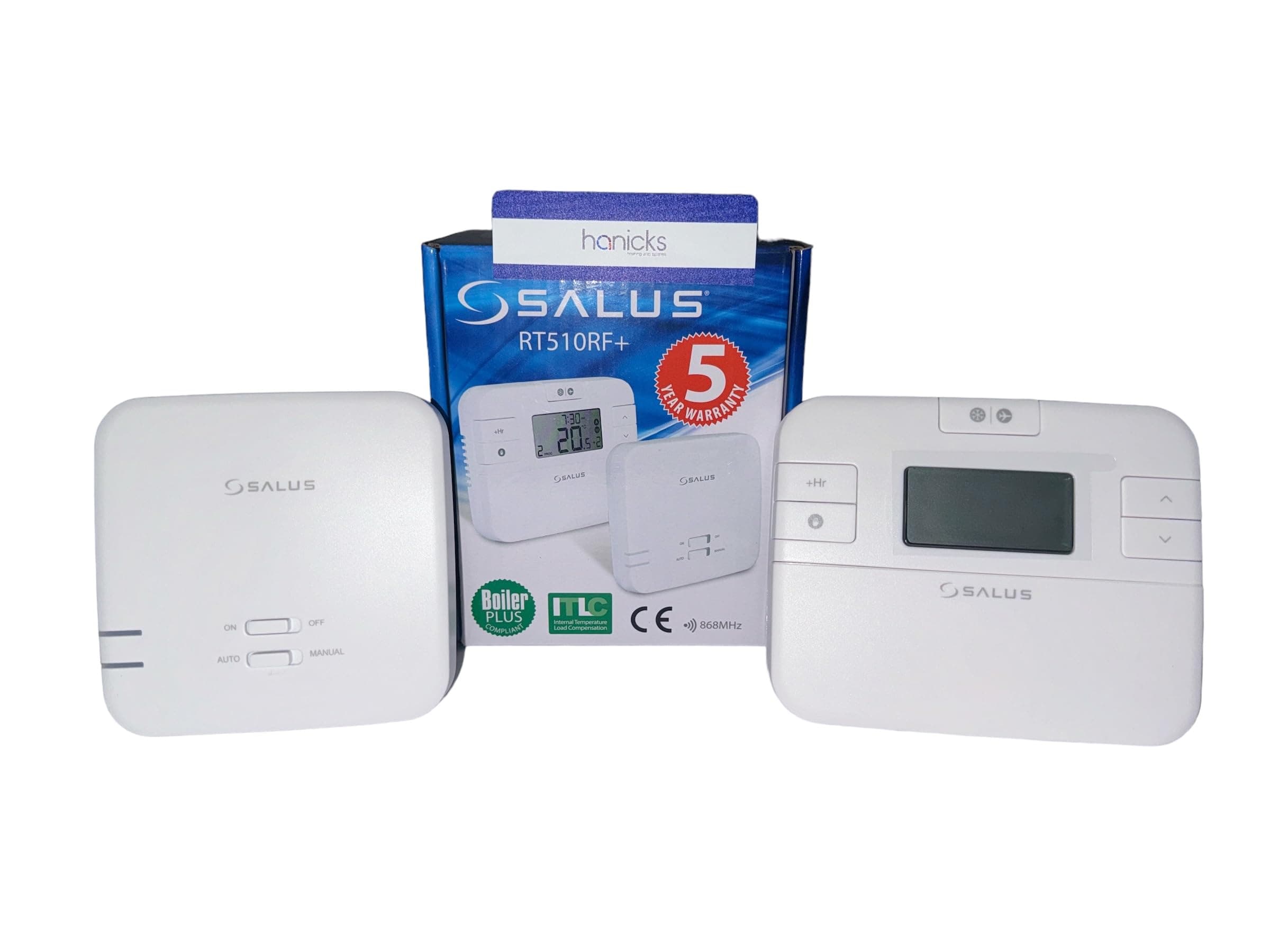Salus RT510RF+ Wireless Programmable Digital Room Thermostat & Receiver (Replaces RT500RF) '5 Year Warranty' - Hanicks