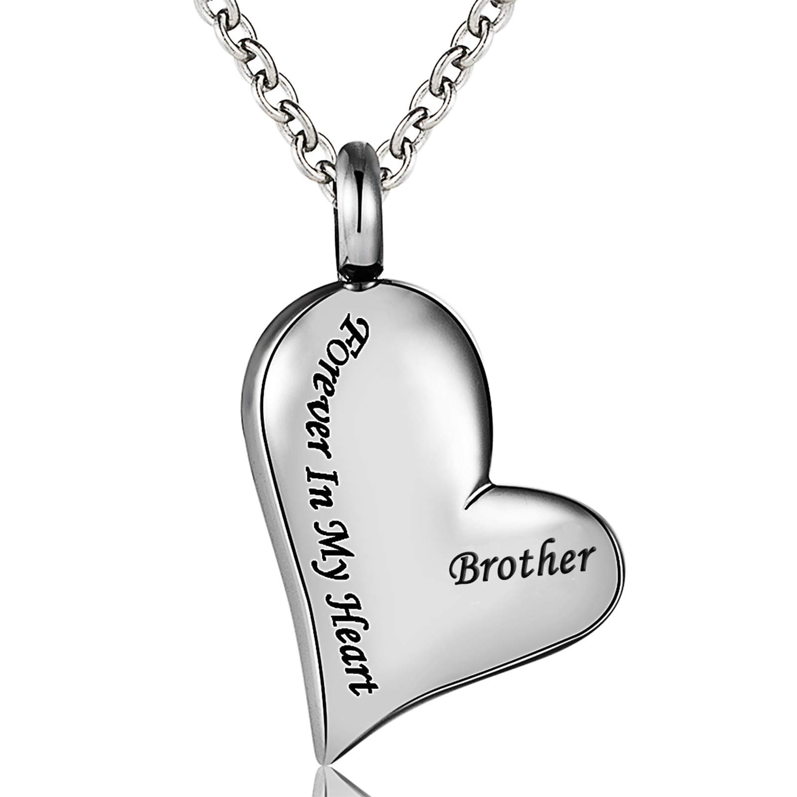 Cremation Urn Ashes Necklace Dad Forever in My Heart Stainless Steel Keepsake Waterproof Memorial Pendant