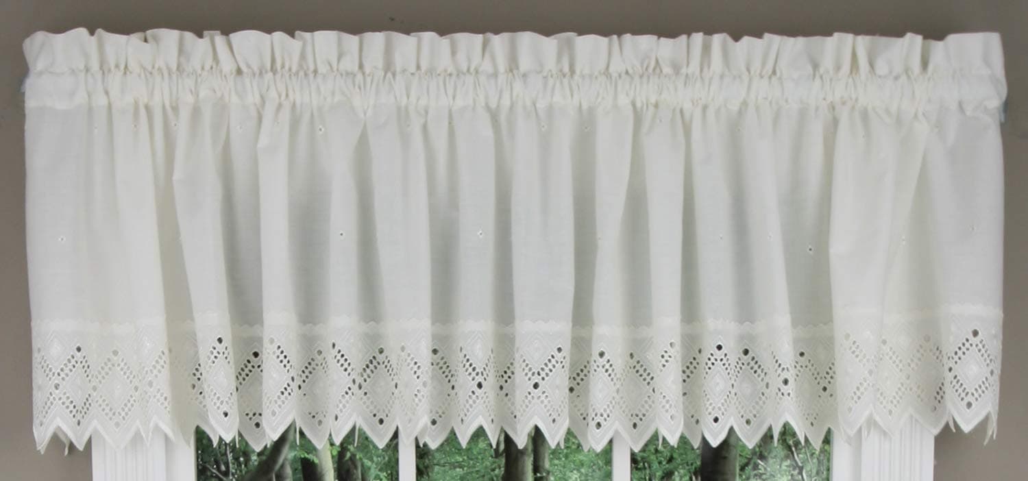 LORRAINE HOME FASHIONS Swags Galore - Nouveau, 100" W X15 L Tailored Valance Color: Ecru