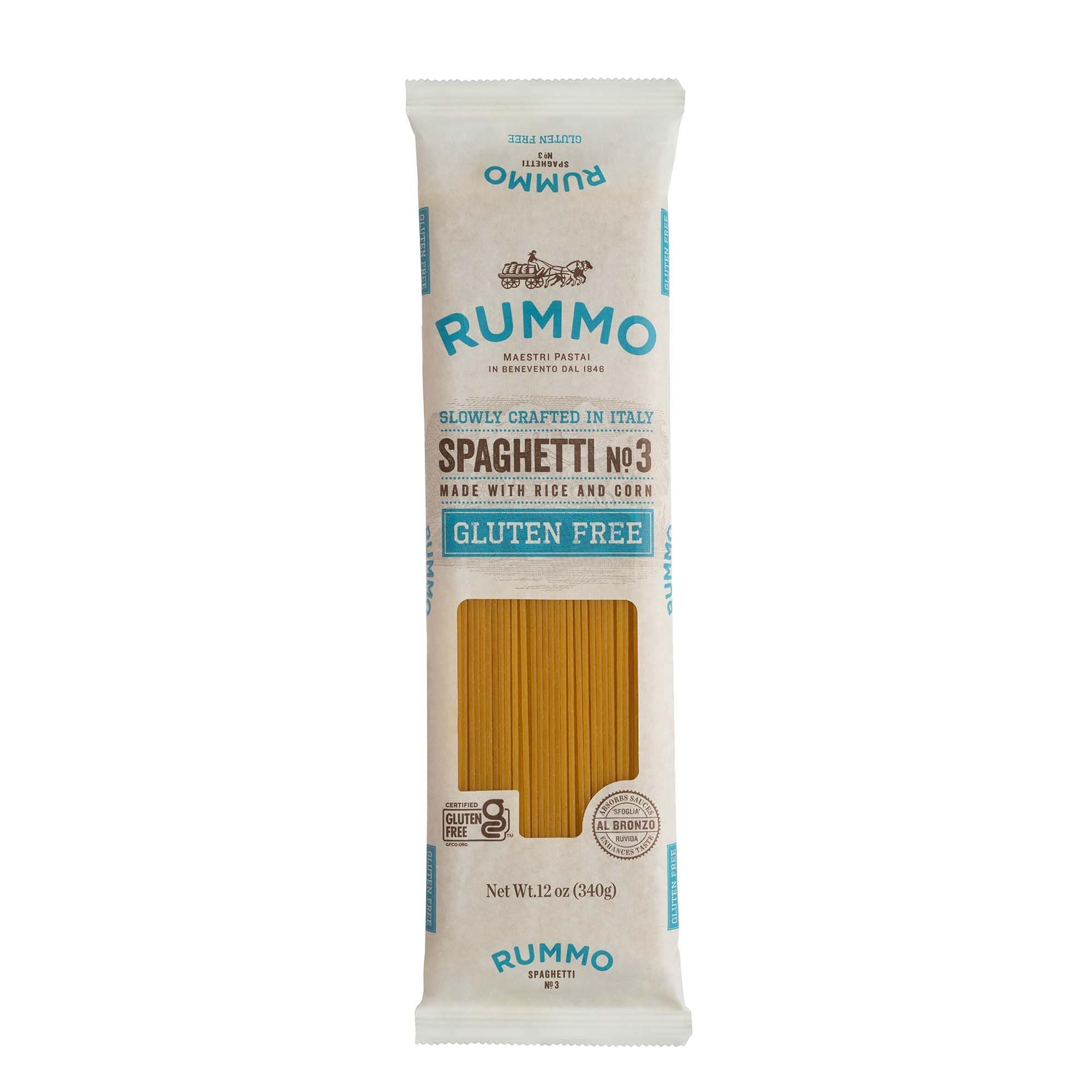 Rummo Gluten Free Spaghetti Pasta N.3 - Corn & Rice Pasta Noodles, GF Spaghetti, Thin Pasta Noodles, Italian Pasta - 12 Ounce (Pack of 5)