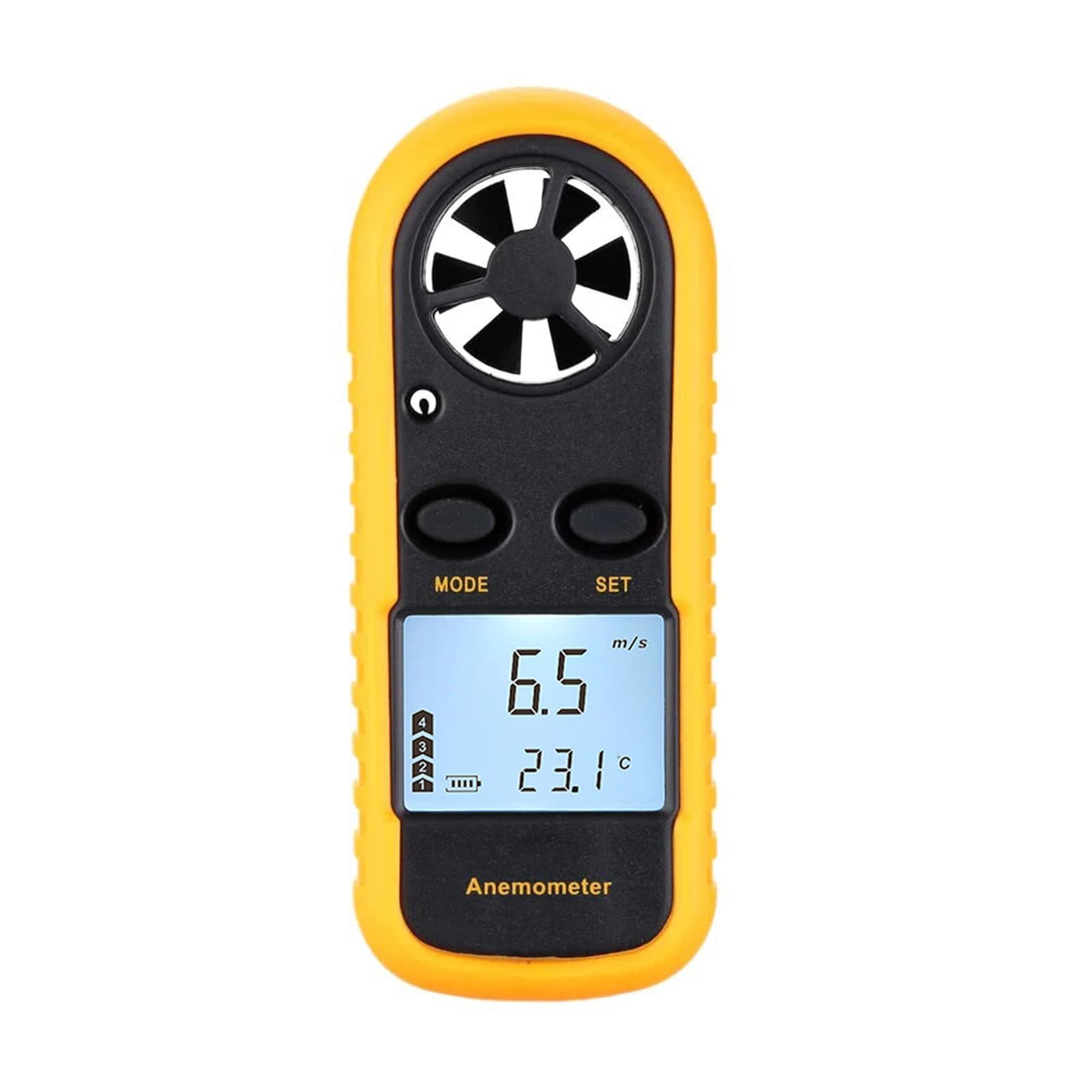 Anemometer,Mini L Digital Anemometer Wind Speed Air Veloci Temperature Measuring wi Bght