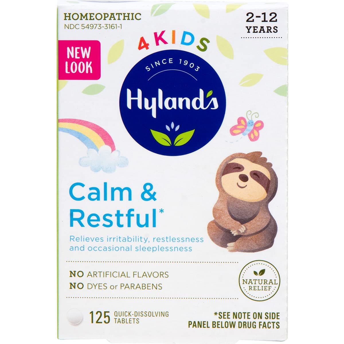 Natural Sleep Aid, Hyland's 4 Kids Calm 'n Restful Calms Forte, Relief of Insomnia and Restlessness for Children, 125 Sleeping Tablets